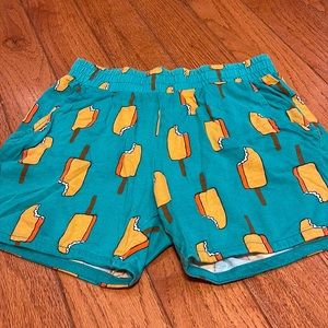 Hanna Andersson girls size 10 100% cotton shorts. Aqua with Orange creamsicles